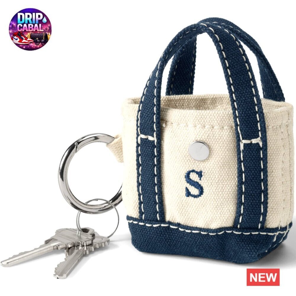 Canvas Tote Mini Shoulder Bag Classic Preppy Chic Snap Closure Pre-Monogram